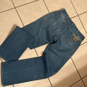 Vintage Wrangler 910 denim jeans EUC, 34x33 USA 70’s Scovill rare